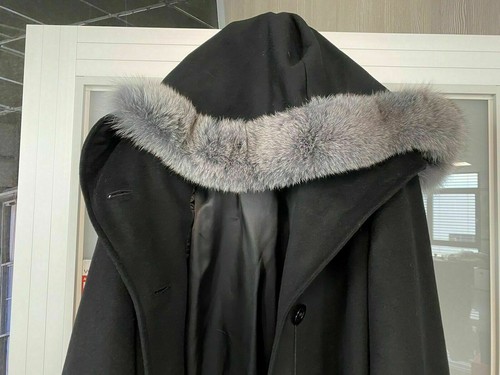 Saint Jacques Langmantel Mantel Blur Fox Pelz Wolle Cashmere Jacke Parka 40 L - Bild 5 von 12