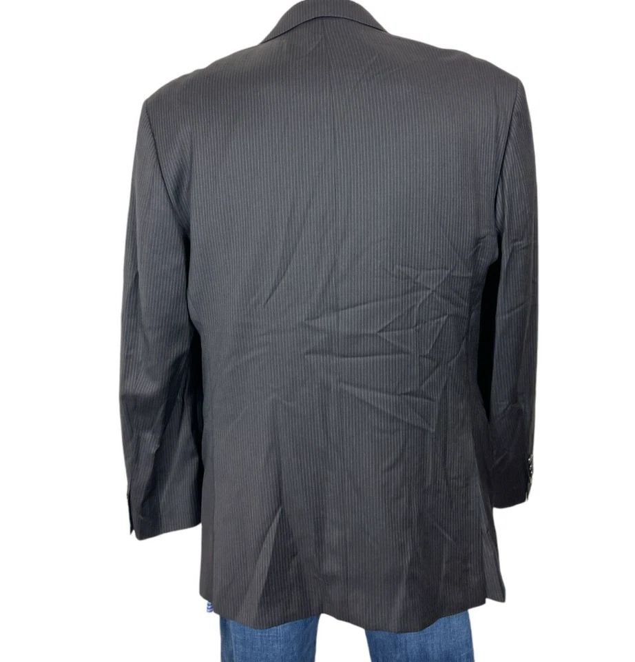 Chaqueta Abrigo Deportivo Merona Marrón 3 Botones Rayas Lana Para Hombre 42R Nueva Con Etiquetas Bonita. Foto 4 de 4