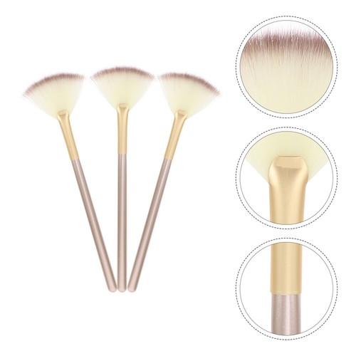3 Pcs Powder Brush Contouring Makeup Fan Face for Highlighter Mask