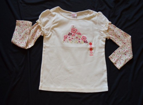 Gymboree PRIMROSE Ivory Top double layer w/ floral embroidery NWT 3 4 6 9 - Picture 1 of 3