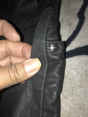 VTG 1993 Harley Davidson Black Leather Hi Waist Shorts Biker Motorcycle Sz10 90s - Picture 6 of 12