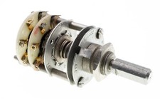 Push to Turn Rotary Switch , 2-Wafer 4-Pole 3-Position, 1/4" Shaft, 45 Deg/Pos