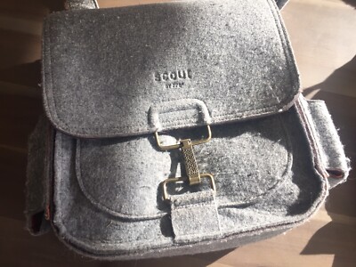SCOUT By PPB Heather Gray Felt Diaper Bag Messenger Style Petunia Pickle Bottom