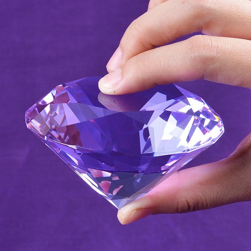 Longwin 80 mm bunte Kristall Diamant Kunst riesiger Glas Briefbeschwerer Hochzeit Dekor - Bild 13 von 61
