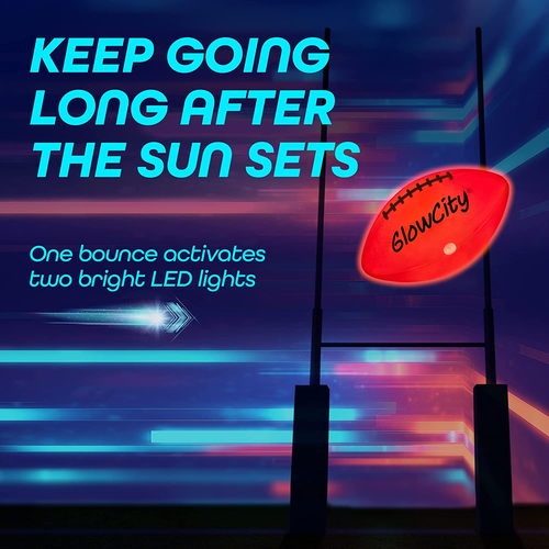 Glow in the Dark Football - Light up LED Ball - Perfect for Evening Play, Campin - Picture 3 of 12