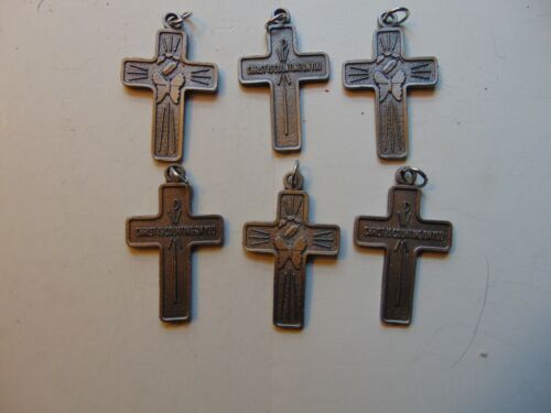 Lot of 6 Pewter Cross Pendant, Religious, Christian, "Christ Is Counting On You" - 第 1/4 張圖片