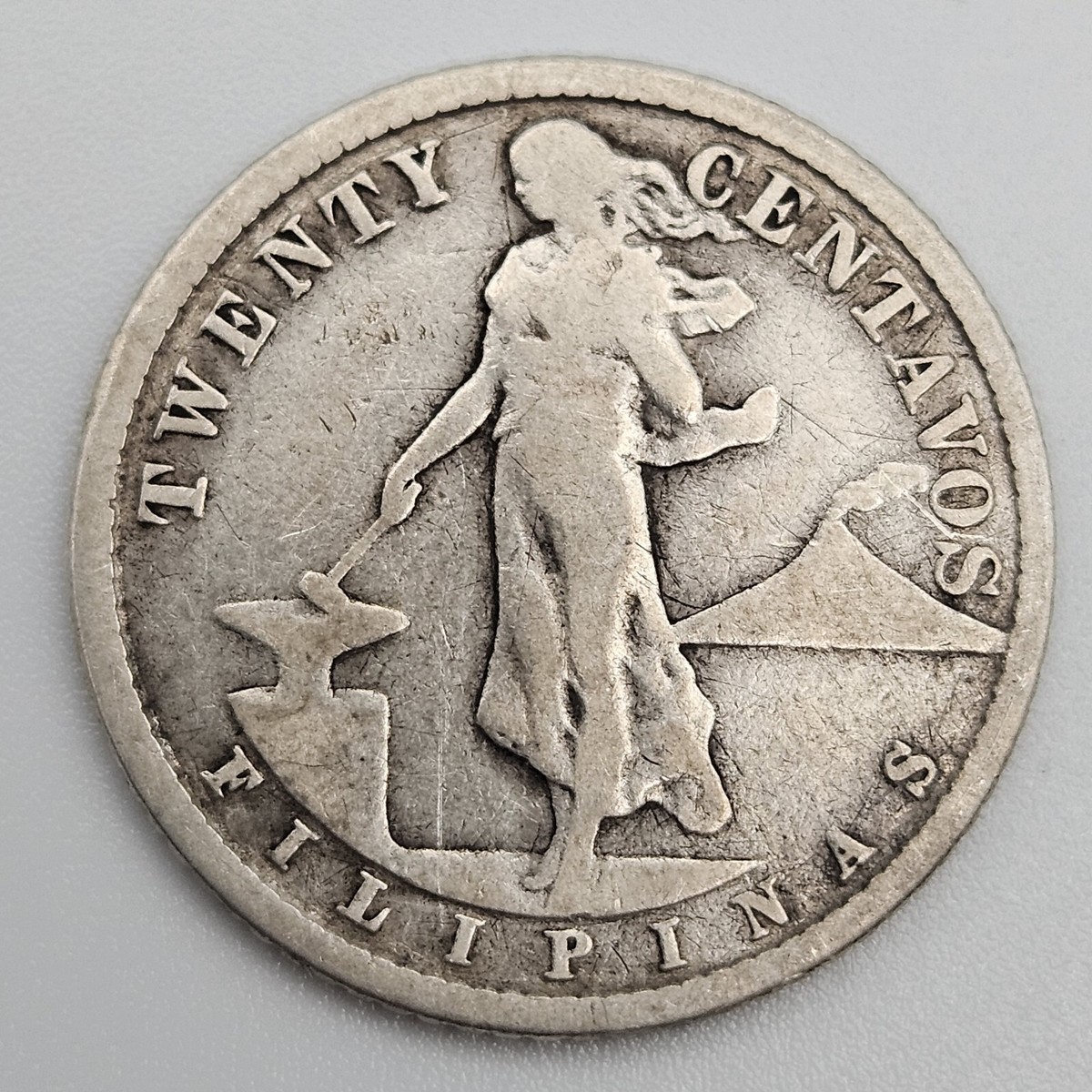 アメリカ領フィリピン 1905年 S 20Centavos 銀貨 2673. 極美品 銀貨 1945年 アメリカ領 フィリピン 20センタボス