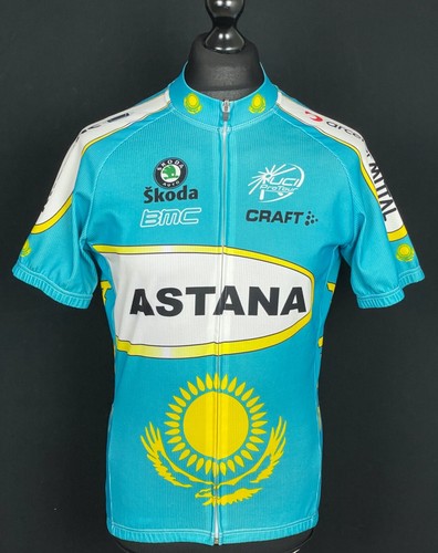 Astana Team Cycling Jersey Men's Size L Craft L-3 Full Zip Short Sleeve Blue - Picture 16 of 17