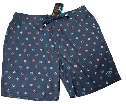 NewSalt Life Board Shorts Navy Crab Pattern Swim Trunk Size 34 New LIVE SALTY - Picture 5 of 7