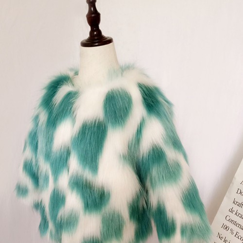 Girl Shrug Holiday Shawl Festival Cape Faux Fur Coat Thicken Costume Princess - Picture 12 of 35