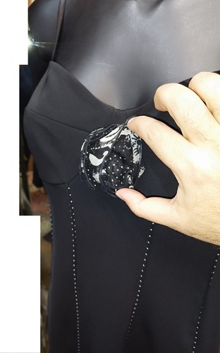 Abito Donna Elegante Cerimonia Nero Cocktail Raso Casacca Pantaloni Giacca 42/52 - Picture 6 of 91