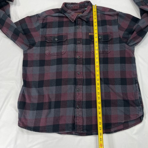 ORVIS Herren XXL Karo Big Bear Heavyweight Flanell Hemd Shacket Rot Schwarz Grau - Bild 6 von 9