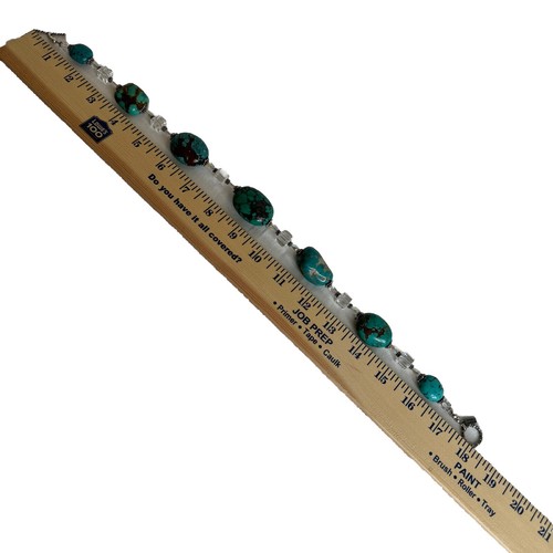 Paige Wallace Southwestern 18” Sterling Silver Turquoise And Crystal Necklace - Picture 2 of 16
