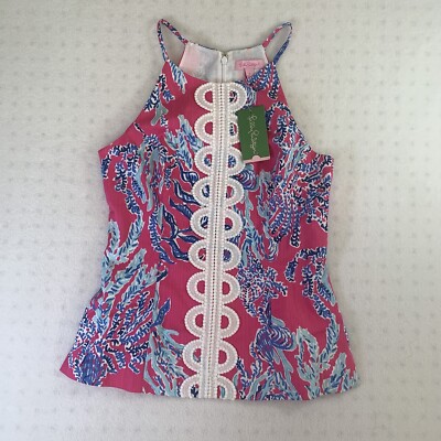 Lilly Pulitzer Annabelle Top in Capri Pink Samba Size 4