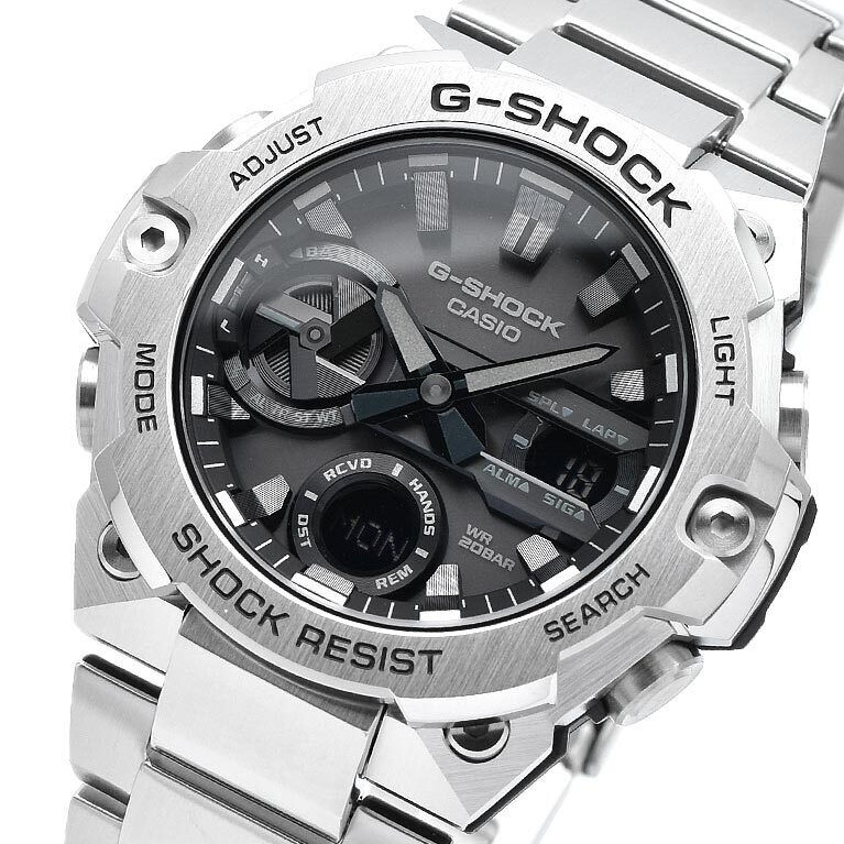 Pre-owned G-shock Casio Gst-b400d-1ajf G-steel Carbon Core Guard Bluetooth Solar Watch