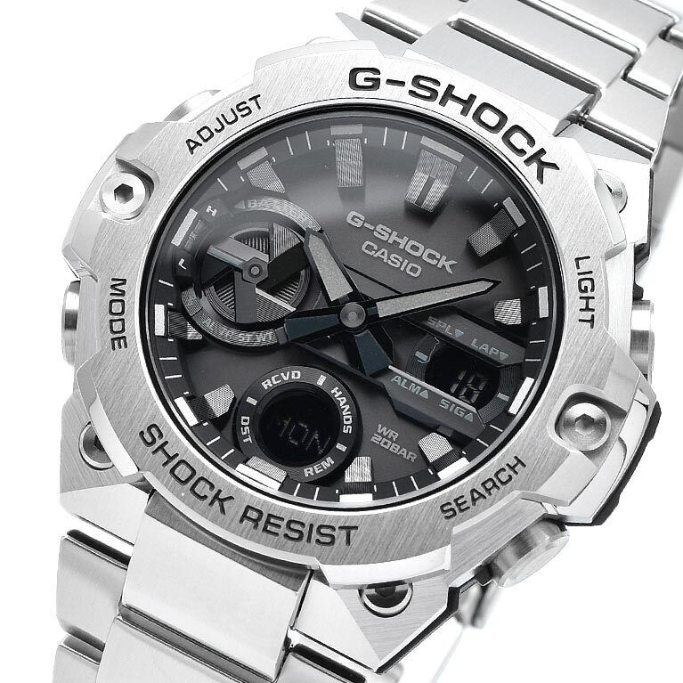 Pre-owned G-shock Casio Gst-b400d-1ajf G-steel Carbon Core Guard Bluetooth Solar Watch