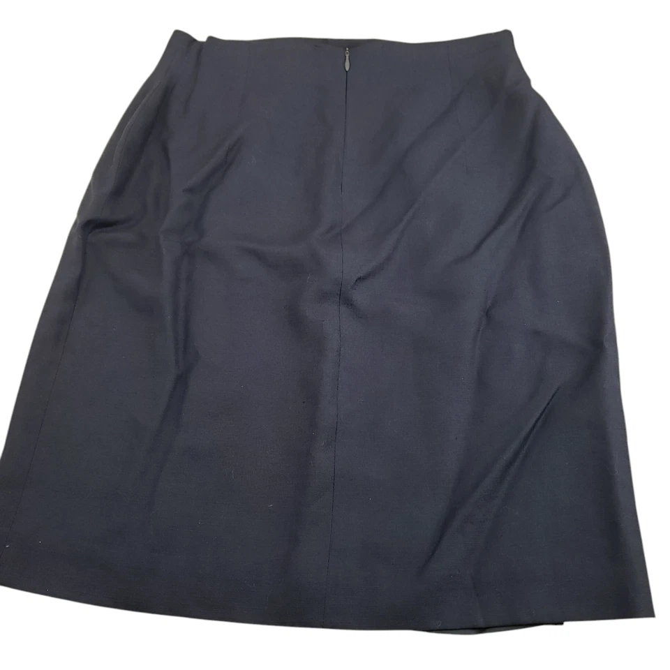 Falda azul Charter Club vintage cremallera trasera talla 12 lino rayón Foto 2 de 4