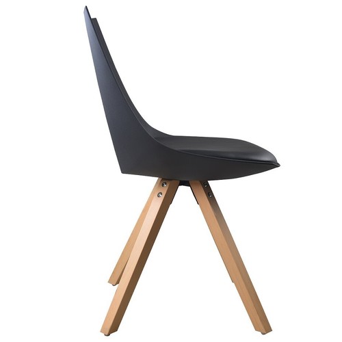 Esszimmerstuhl Küchenstuhl aus Holz Gusto mit Sitzschale + Sitzkissen in Schwarz - Bild 4 von 5