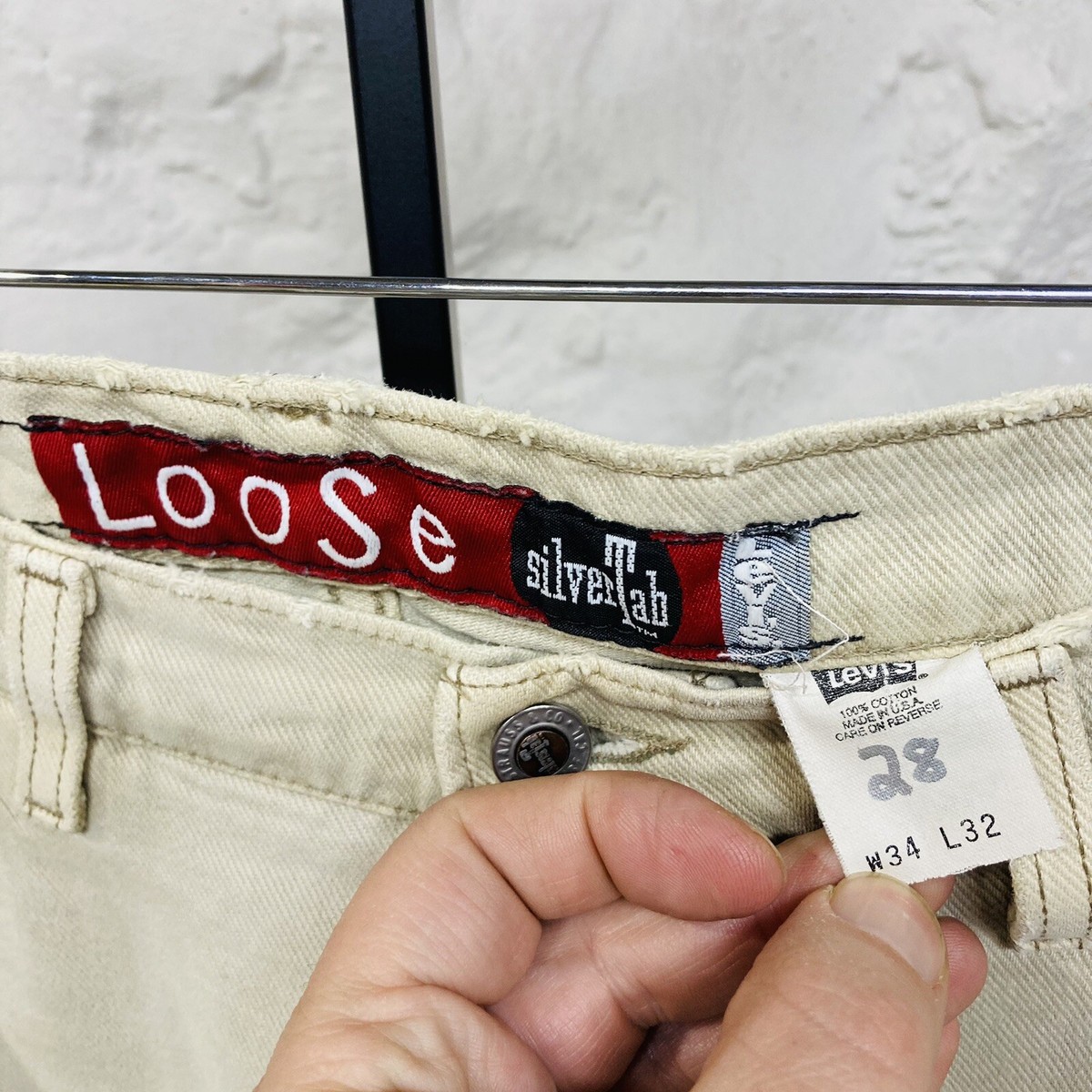 Vintage Levis Silvertab Loose Cream Denim Jeans 90's USA Vintage Levis Silvertab Loose Cream Denim Jeans 90's USA
