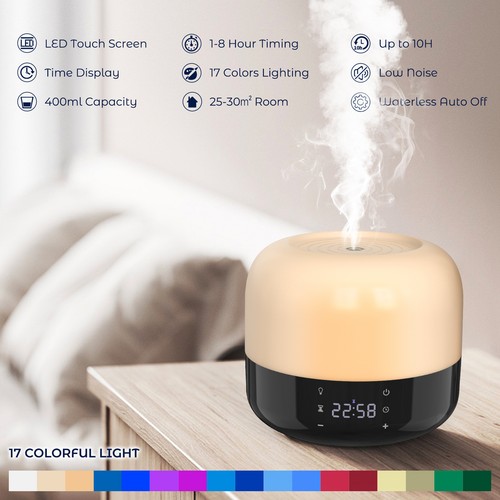 Home Office Humidifier With LED Light Quiet & Auto-of Cool Mist Humidifier US - Picture 5 of 9