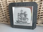 RETRO..WALL PLAQUE...SLATE..STAINLESS STEEL..SHIP DESIGN..NAUTICAL..WALL HANGING