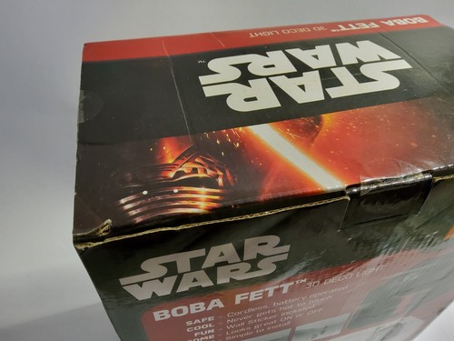 STAR WARS BOBA FETT 3D DECO LED LIGHT BY DISNEY NEW SEALED IN BOX - Picture 5 of 6