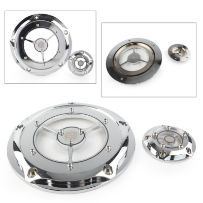 Chrome Derby/Timer Cover For Harley Road King – 5-Hole Contrast Cut Design