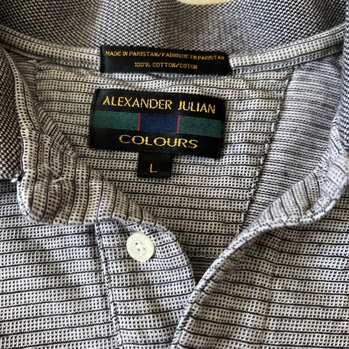 Alexander Julian Polo Shirt Mens Large Colours Gray Blend - Picture 3 of 4