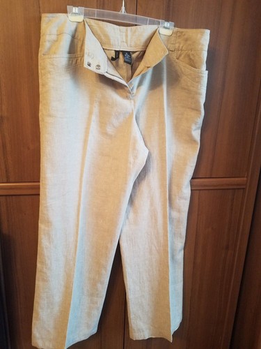 NWT Womens ND Cotton / Linen Pants Sz 16 Beige Wide Leg Summer Trousers Slacks - Picture 9 of 11
