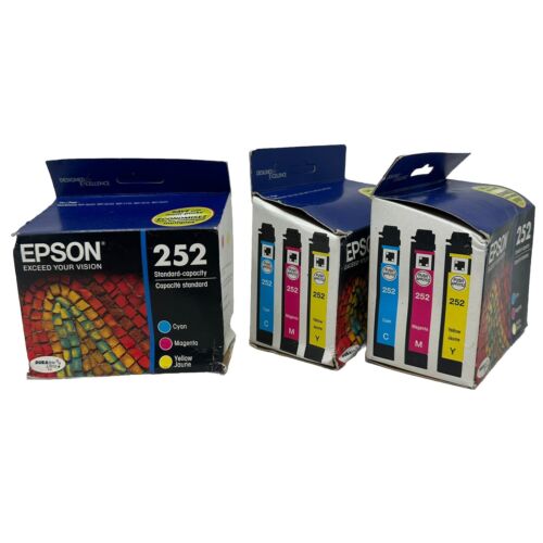 (3pack) NEW Epson 252 Ink Cartridges (Cyan,Magenta,Yellow) Exp.01.2020 - Picture 2 of 3