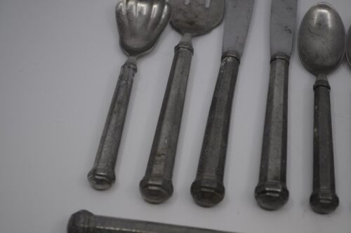 Posate ottettette in peltro Gorham 18 pezzi - Foto 6 di 16
