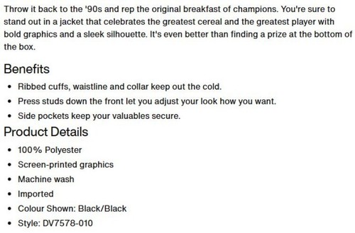 Jordan Flight MVP Varsity "Wheaties" Black Nike Jacket DV7578-010 Mens Large NEW - Picture 16 of 18