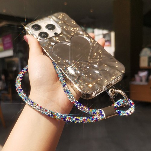 Bright Rhinestone Phone Lanyard Anti-lost Wrist Rope Phone Accessories - Photo 7 sur 21