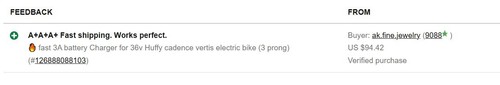 🔥 fast 3A battery Charger for 36v Huffy cadence vertis electric bike (3 prong) - Picture 5 of 5