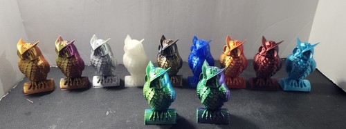 3D-gedruckte Eule 3,5 Zoll groß Farbe wählbar - Bild 1 von 11