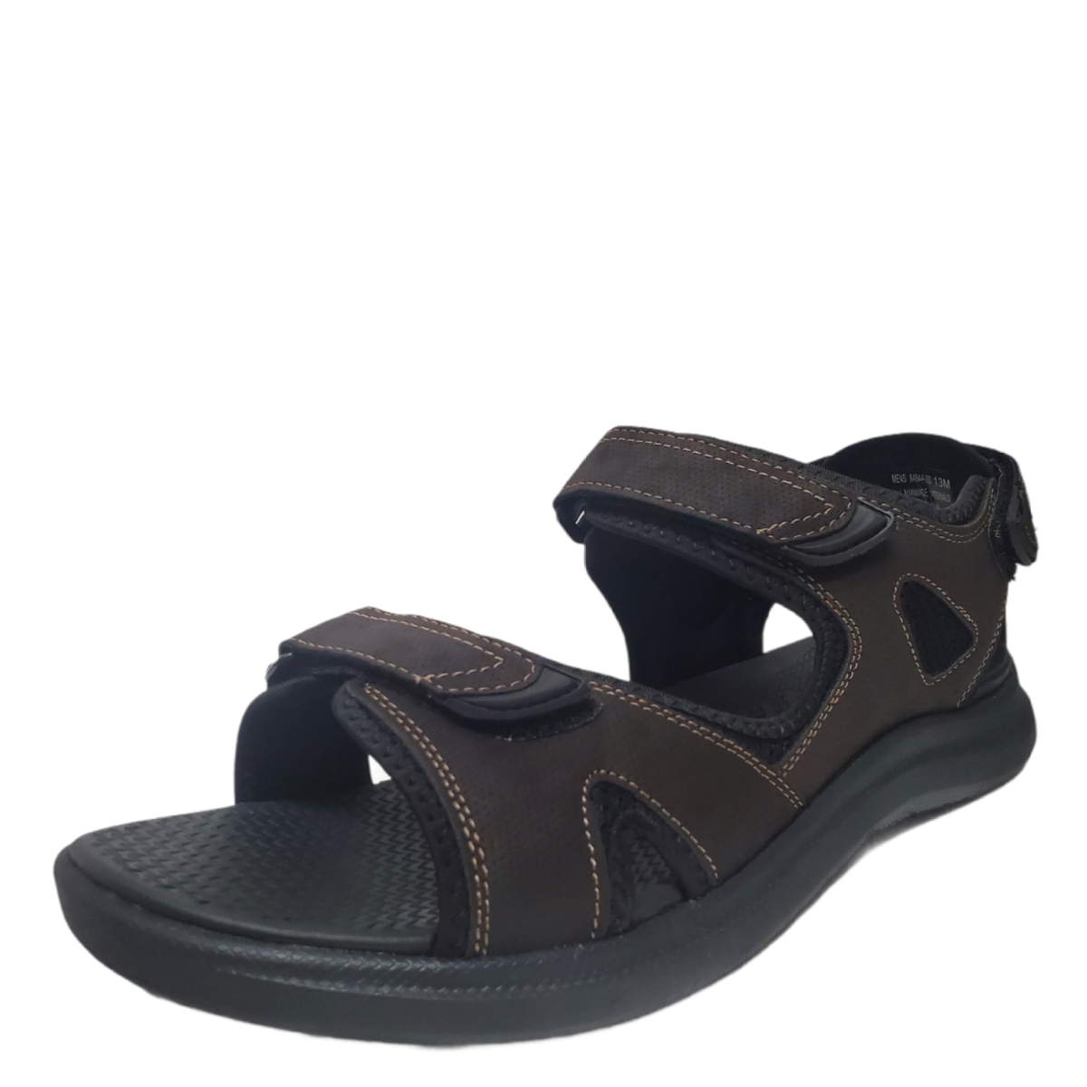 Nunn Bush Men Rio Vista Three Strap Sport Sandals Size US 10M Brown Faux Leather NUNN BUSH Mens Rio Vista Three Strap Sandals Brown COLOR  main image 4