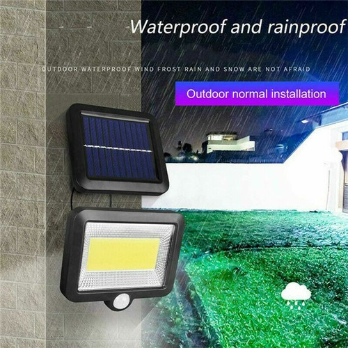Solar Power PIR Motion Outdoor Garden Light Security Flood Wall Lamp 100-120 LED - Picture 5 of 14
