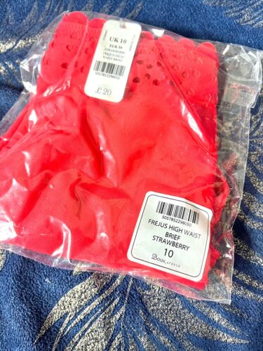 BOUX AVENUE Strawberry Red Frejus High Waist Bikini Briefs Size UK 10 New - Picture 8 of 8