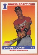 1991 SCORE BASEBALL CHIPPER JONES ROOKIE #671 BRAVES NMMT/MINT *A11619