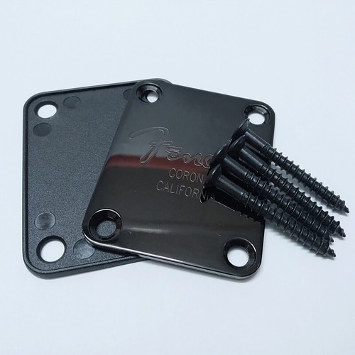 For Fender Strat Tele Electric Guitar Neck Plate Black Engraved FD Guitar Parts - Picture 2 of 5