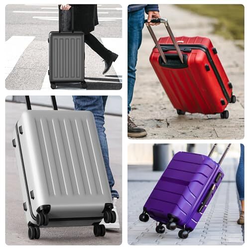 8 Pack Luggage Wheels Covers - Silicone Luggage Wheel Protector One Size Black - Picture 6 of 7