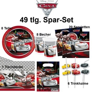 CARS Silver Party Set Kinder Geburtstag Teller Becher Servietten Tischdecke