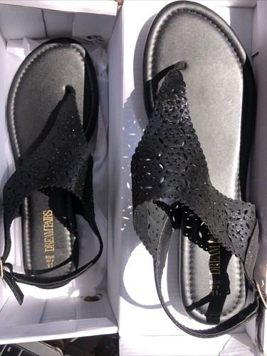Women's Dream Pairs Medinie Black Rhinestone Sandals Size 11 NEW - Picture 6 of 7