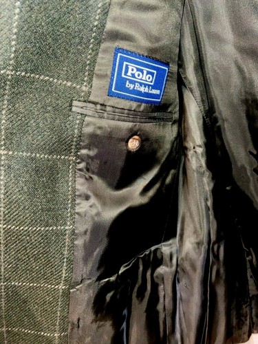 NWT Polo Ralph Lauren Made in Italy Men's Plaid Wool Blazer Jacket Green 42R - Picture 7 of 8