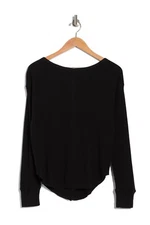 SAGE Collective Venture Waffle Long Sleeve In Black S SMALL NEW