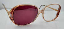 Vintage Luxottica Fran Brown Translucent Oval Sunglasses Italy FRAMES ONLY