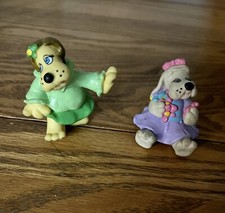 Vintage Pound Puppies pvc Tonka Violet Bright Eyes cake topper figures 1986 lot