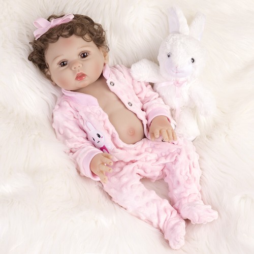 18In Realistic Reborn Baby Dolls Full Body Silicone Vinyl Newborn Girl Doll Gift - Picture 8 of 9
