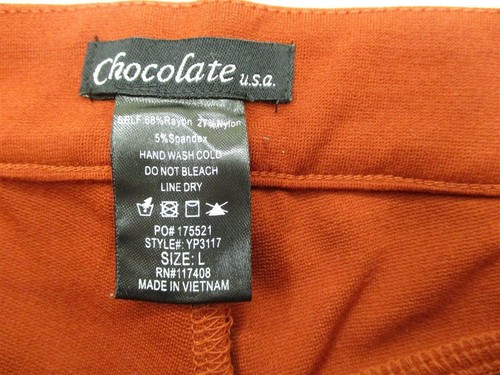 new CHOCOLATE Pants Women's Size L Casual Comfort Stretch Fashion Brown Slim Fit - Picture 4 of 7