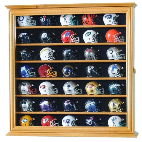 Pocket Pro Mini Helm Vitrine 35+ Football Riddell Kirschholz NFL Vitrine - Bild 6 von 8
